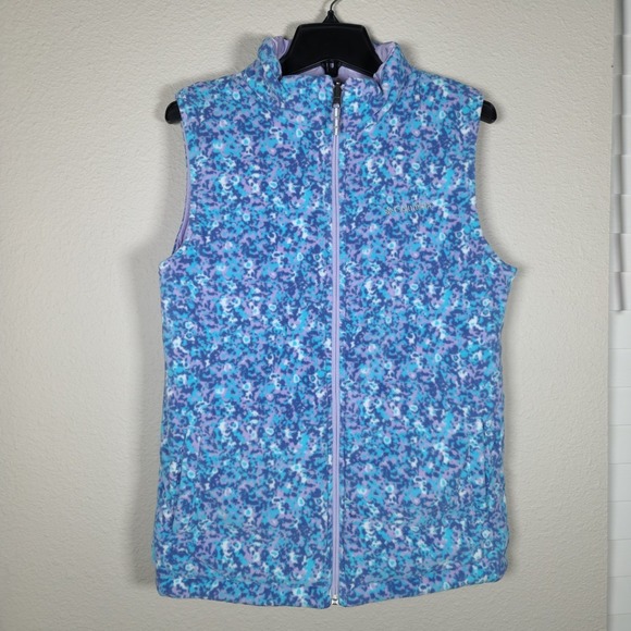 Columbia Jackets & Blazers - Columbia Reversible Puffer Vest w/Pockets Lavender Purple Blue Fleece Quilted XL